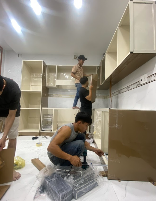 Tủ bếp gỗ công nghiệp