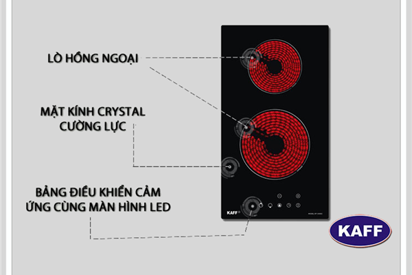 Bếp điện Domino Kaff KF-330DC (2 điện)