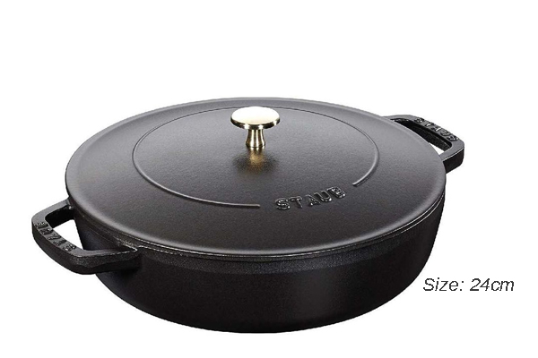 Chảo gang Chistera Staub màu đen 24 cm 12612425