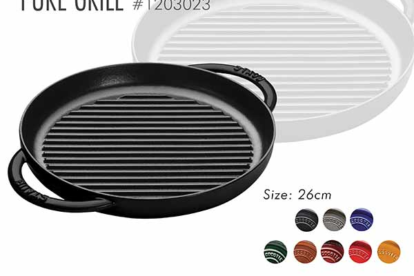 Chảo gang nướng Staub 26 cm - Màu Đen