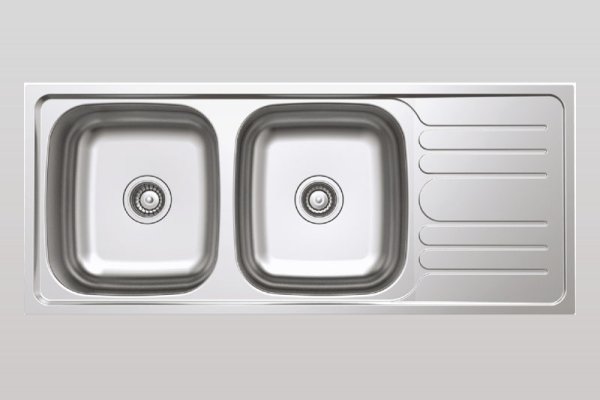 Chậu inox Hafele HS20-SSD2R90 / 2 Hộc bằng, có bàn chờ, Mã số 567.20.513