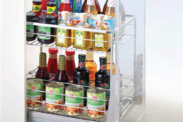 Giá Gia Vị Nan Dẹt, Ray Giảm Chấn Inox Mờ Eurogold EP30B