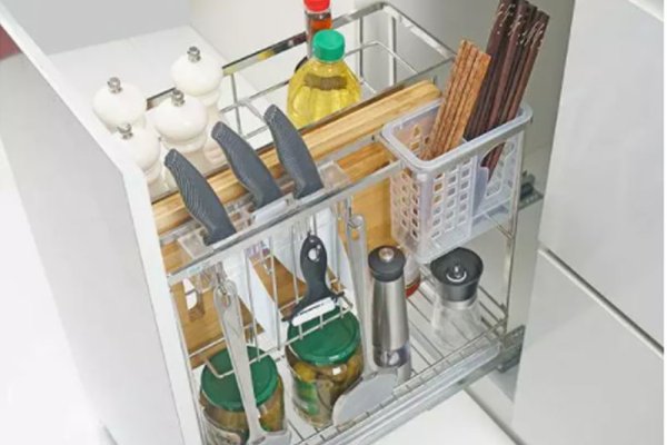 Kệ đựng dao thớt inox bóng nan dẹt tủ 350 Grob GC-35