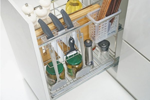 Kệ đựng dao thớt inox SUS304 nan dẹt tủ 350 Grob GC304-35