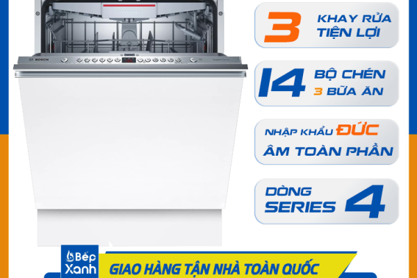 Máy Rửa Chén Âm Tủ Series 4 Bosch SMV46MX03E/ Nhập Khẩu Liên Bang Đức
