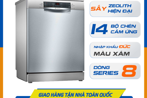 Máy Rửa Chén Độc Lập Series 8 Bosch SMS88TI03E/ Nhập Khẩu Liên Bang Đức