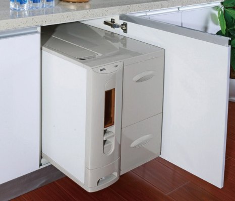 Thùng Gạo Âm Tủ Gắn Cánh tủ 300 Grob RB-22