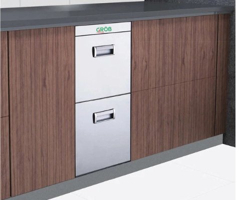 Thùng Gạo Mặt Gương 2 Ngăn màu đen Grob RB2-300B