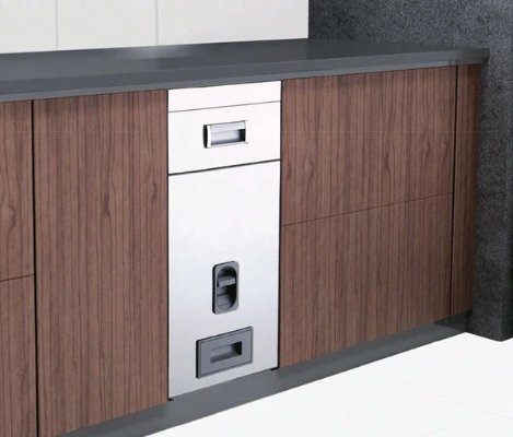 Thùng Gạo Mặt Gương Nốt Nhấn tủ 300 màu đen Grob RB-300BF