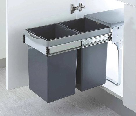 Thùng Rác Đôi Gắn Cánh tủ 400 Grob GR-40M