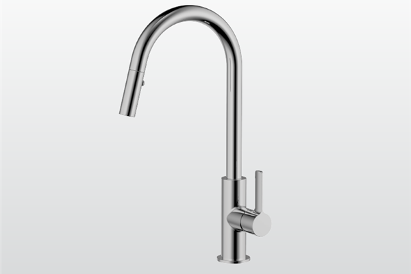 Vòi rửa chén nóng lạnh Malloca K012C / Đồng thau mạ chrome, có dây rút