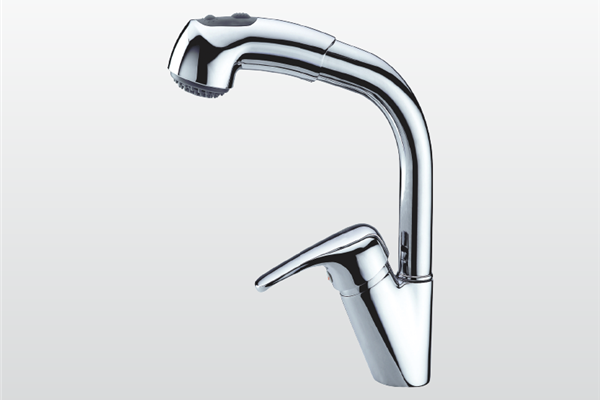Vòi rửa chén nóng lạnh Malloca K140 / Đồng thau mạ chrome, có dây rút