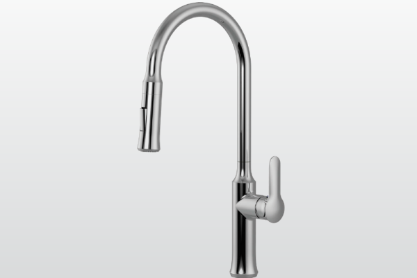 Vòi rửa chén nóng lạnh Malloca K94C / Đồng thau mạ chrome, có dây rút