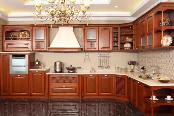 Tủ bếp bán cổ điển mẫu mới 23