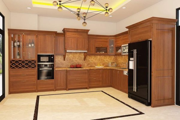 Tủ bếp bán cổ điển mẫu mới 43