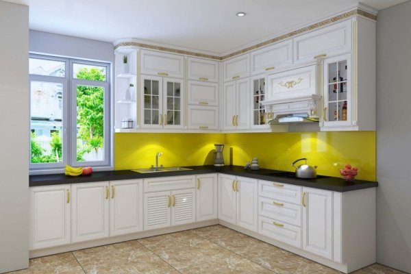 Tủ bếp bán cổ điển mẫu mới 47