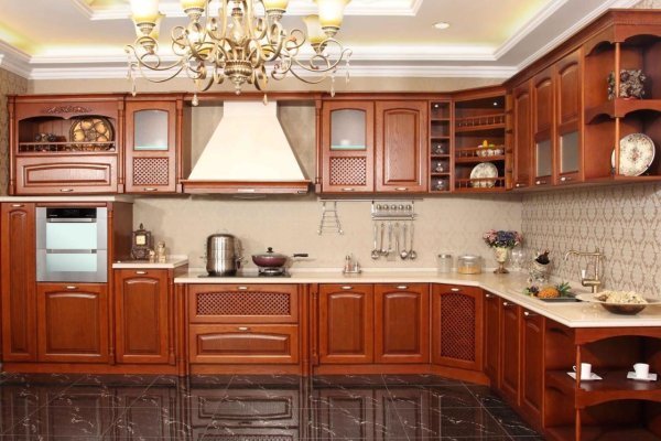Tủ bếp bán cổ điển mẫu mới 48