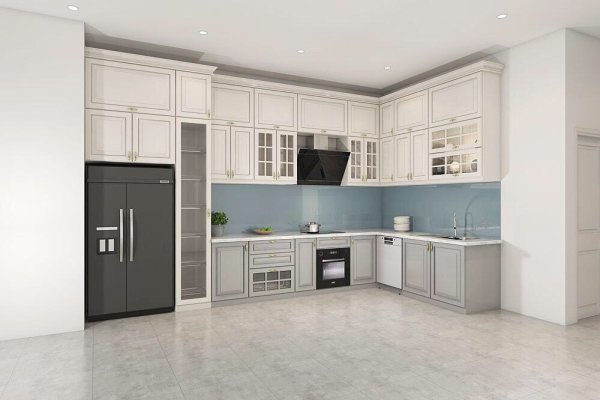 Tủ bếp gỗ sồi Nga mẫu mới 1