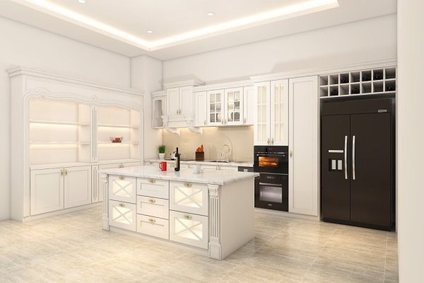 Tủ bếp gỗ sồi Nga mẫu mới 3