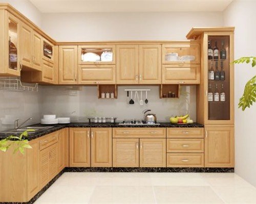 Tủ bếp gỗ sồi Nga mẫu mới 11