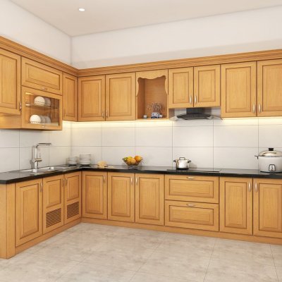 Tủ bếp gỗ sồi Nga mẫu mới 44