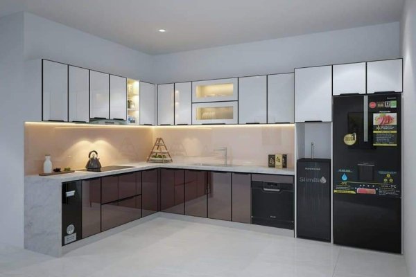 Tủ bếp nhôm kính mẫu mới 12