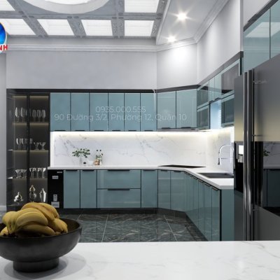 Tủ bếp nhôm kính mẫu mới 22